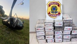 Helicóptero que saiu de MS com quase 250 quilos de cocaína é apreendido no Paraná