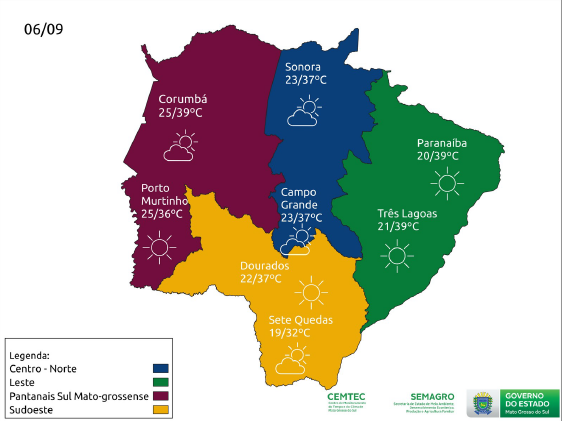 Calor ganha força em Mato Grosso do Sul no feriado da Independência