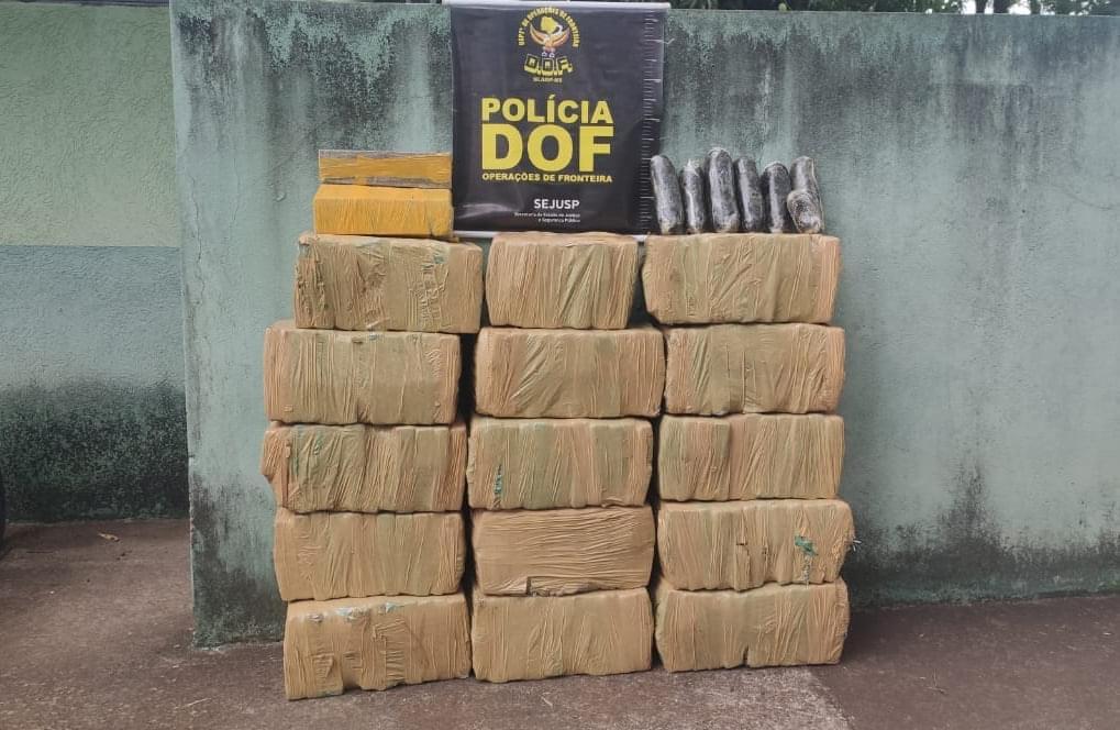 Veículo com mais de 320 quilos de drogas foi apreendido pelo DOF