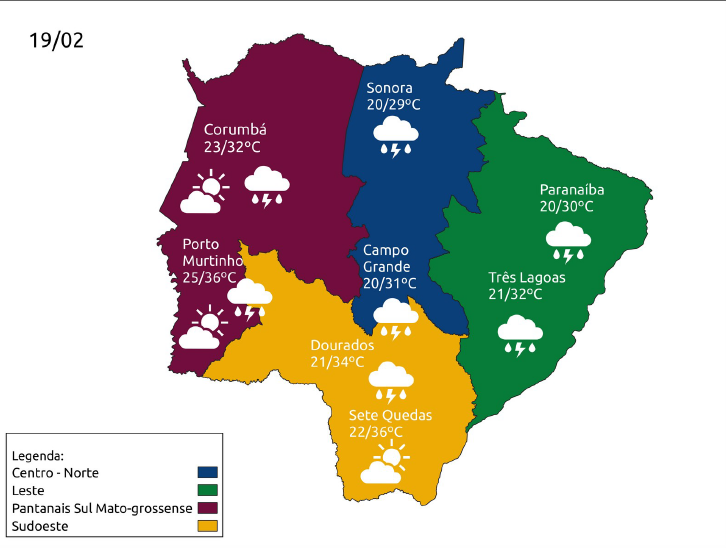 Chuvas irregulares e períodos de sol marcam o sábado em Mato Grosso do Sul