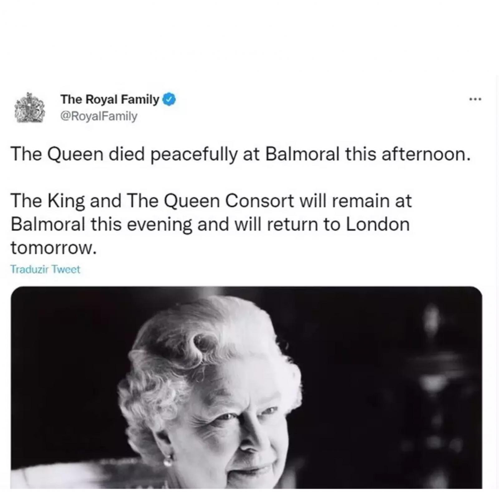 Morre aos 96 anos no palácio de Balmoral, na Escócia Rainha Elizabeth 