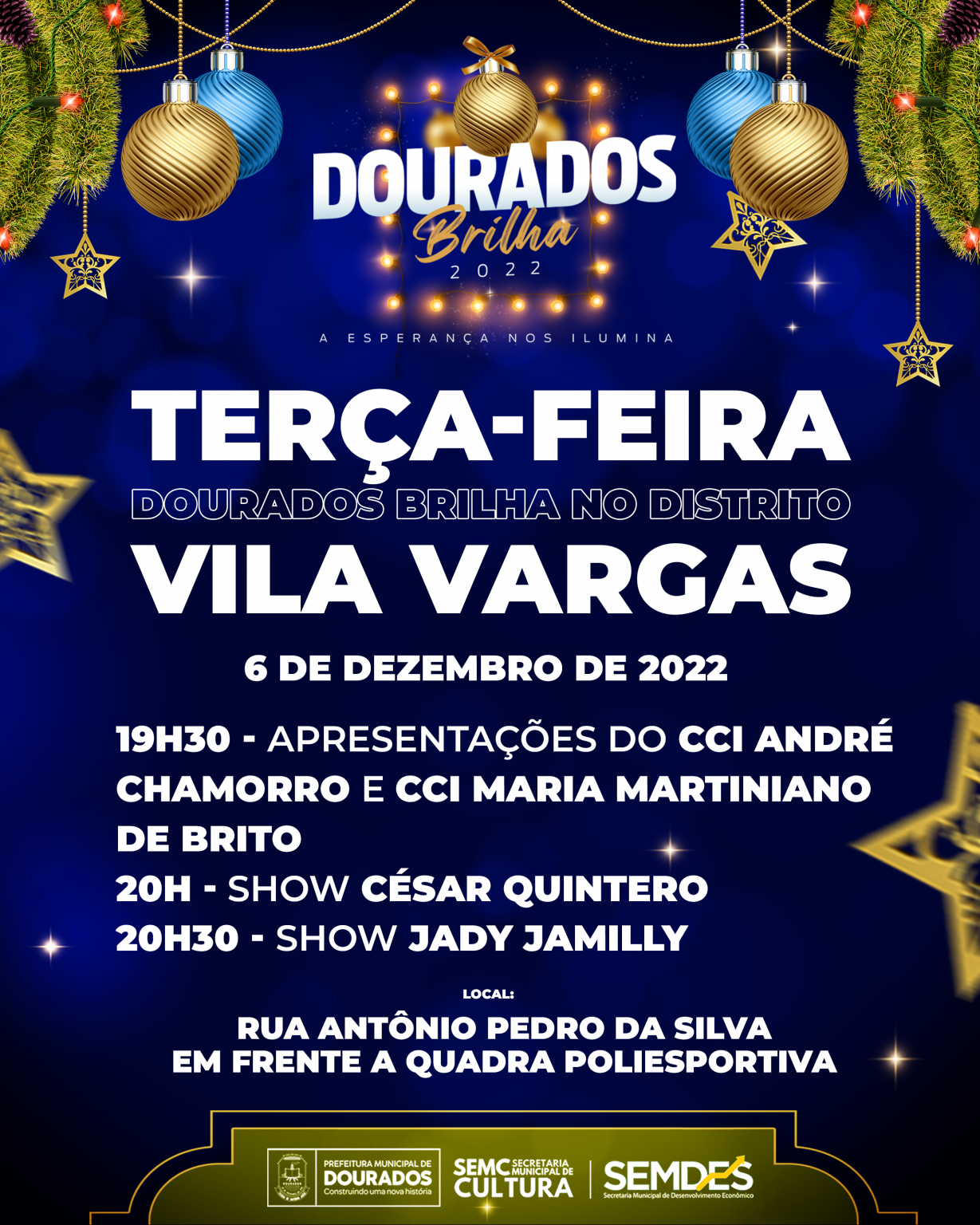 Vila Vargas recebe “Dourados Brilha” nesta terça-feira