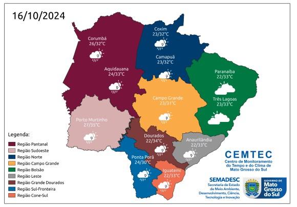 Mesmo com céu limpo, MS está sob alerta de tempestades nesta quarta feira