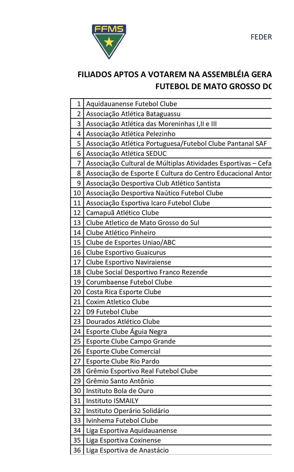 Presidente da FFMS 